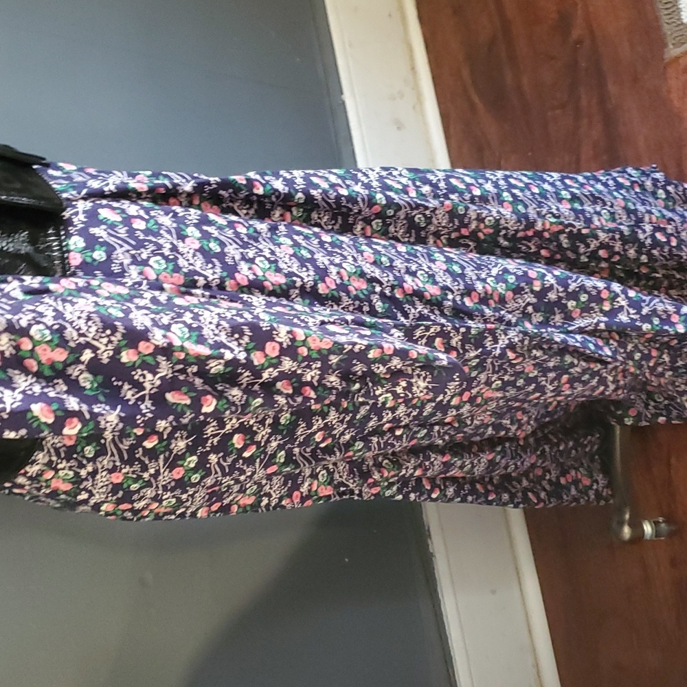 Patty O'neil vintage midi/maxi women's blue floral dress size 14 - Picture 9 of 17